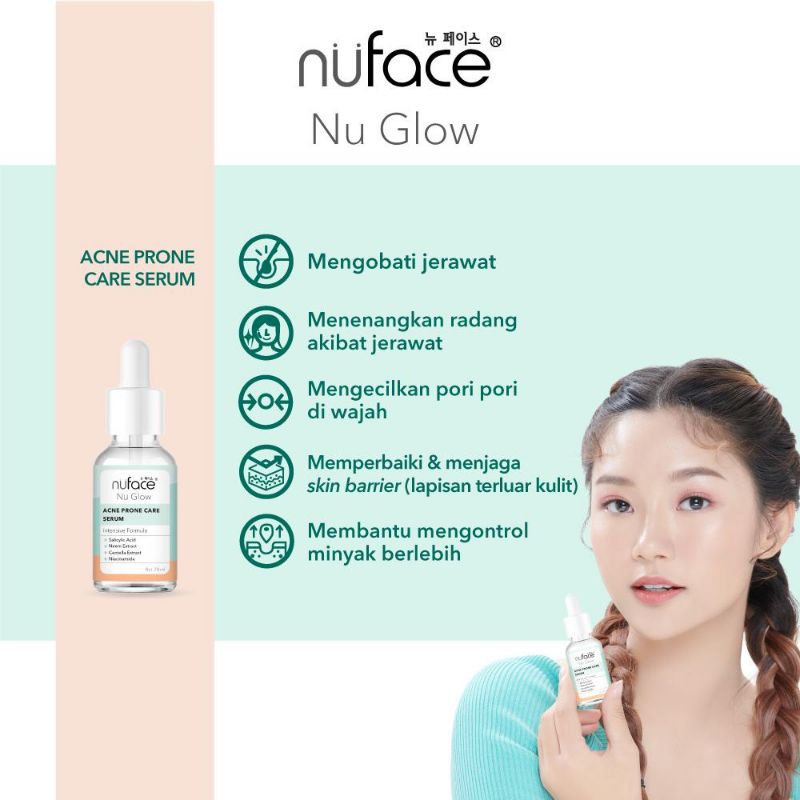 NUFACE Nu Glow Face Serum 20ml BRIGHTEN &amp; SUPPLE / ACNE PRONE CARE