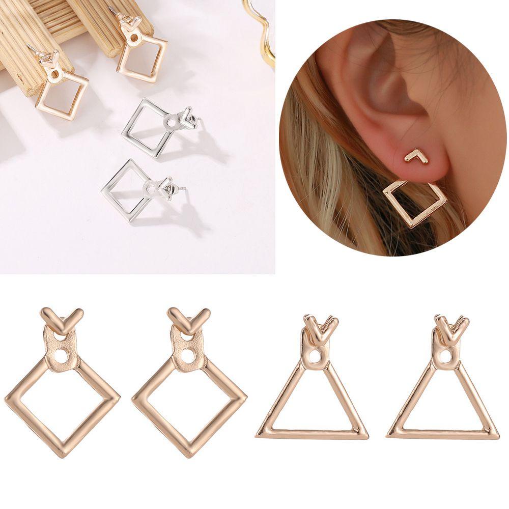 Anting Geometris Nanas Chic Wanita Fashion Segitiga Menjuntai Drop