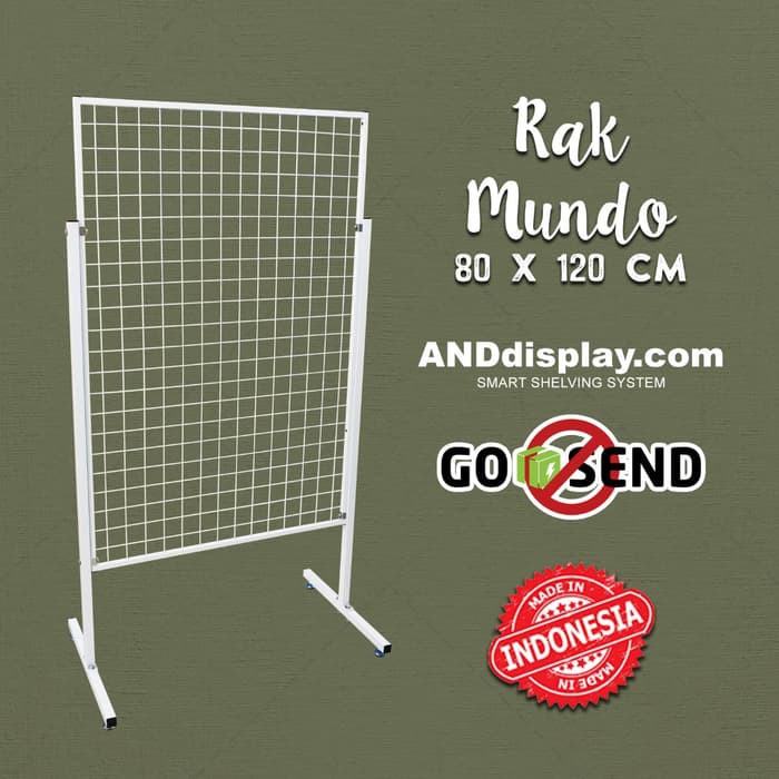 RAK MUNDO 80 X 120 CM DISPLAY KAKI RAM JARING DINDING CANTOLAN SINGLE