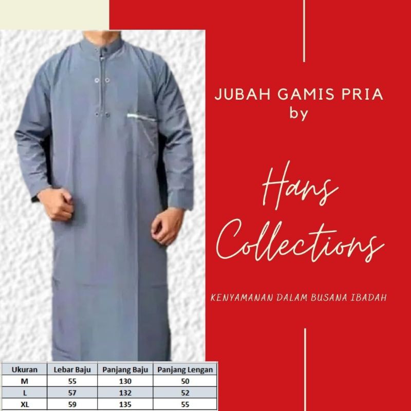 Jubah Gamis Pria || Jubah Abu || Jubah Gamis Pria Abu