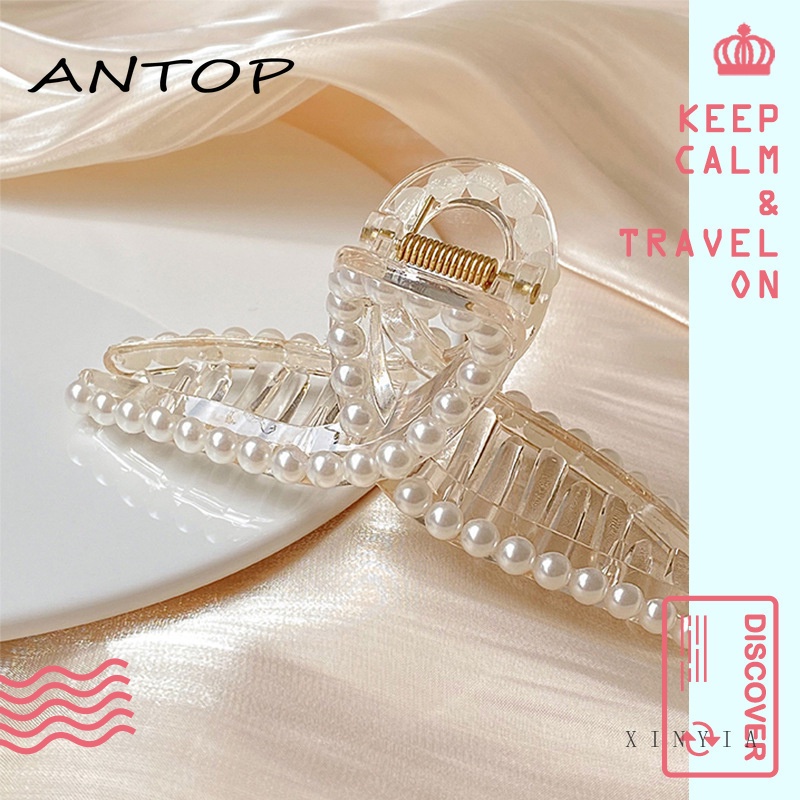 Jepit Rambut Aksen Mutiara Gaya Elegan Untuk Wanita ANTOP