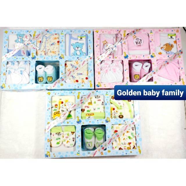 Baby Set BB Lucky Safari Boy/girl Paket Kado Bayi Baju Set Box Baju Bayi Newborn SNI Motif