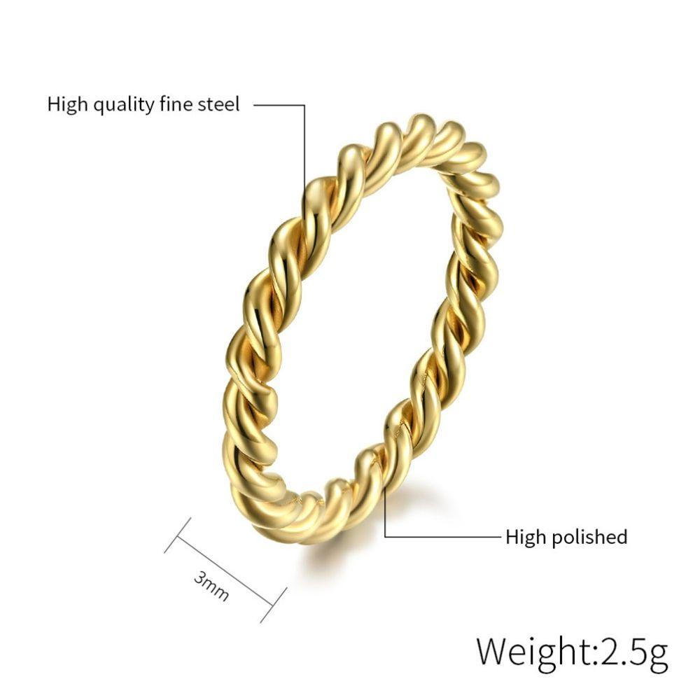 Preva Cincin Spiral Twisted Ring Jari Perhiasan Pria Wanita Boho Biker Totem Rock Band Ring Gothic Bentuk Kepang