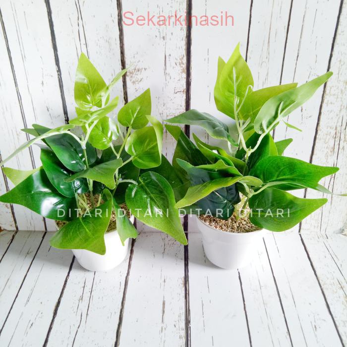 Daun PALSU MINI daun artificial plastik pot bunga