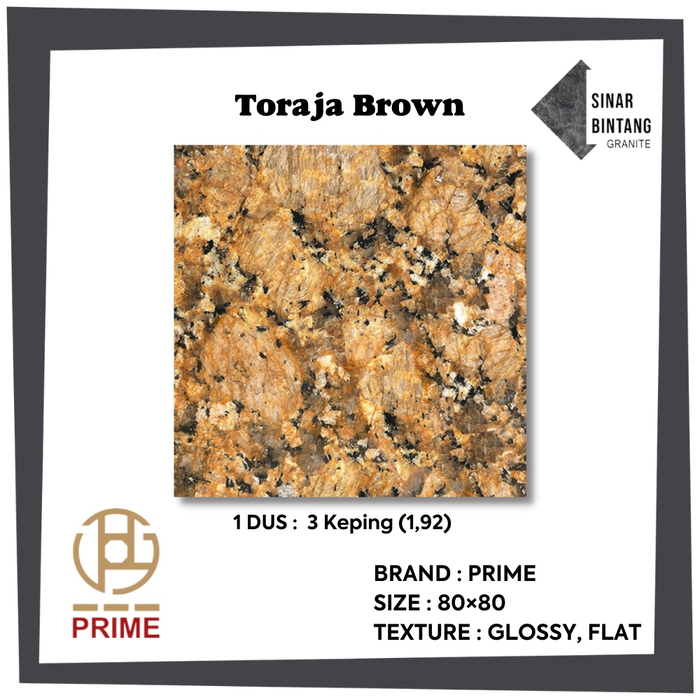 Granit 80X80 | Granit Lantai Toraja Brown PRIME