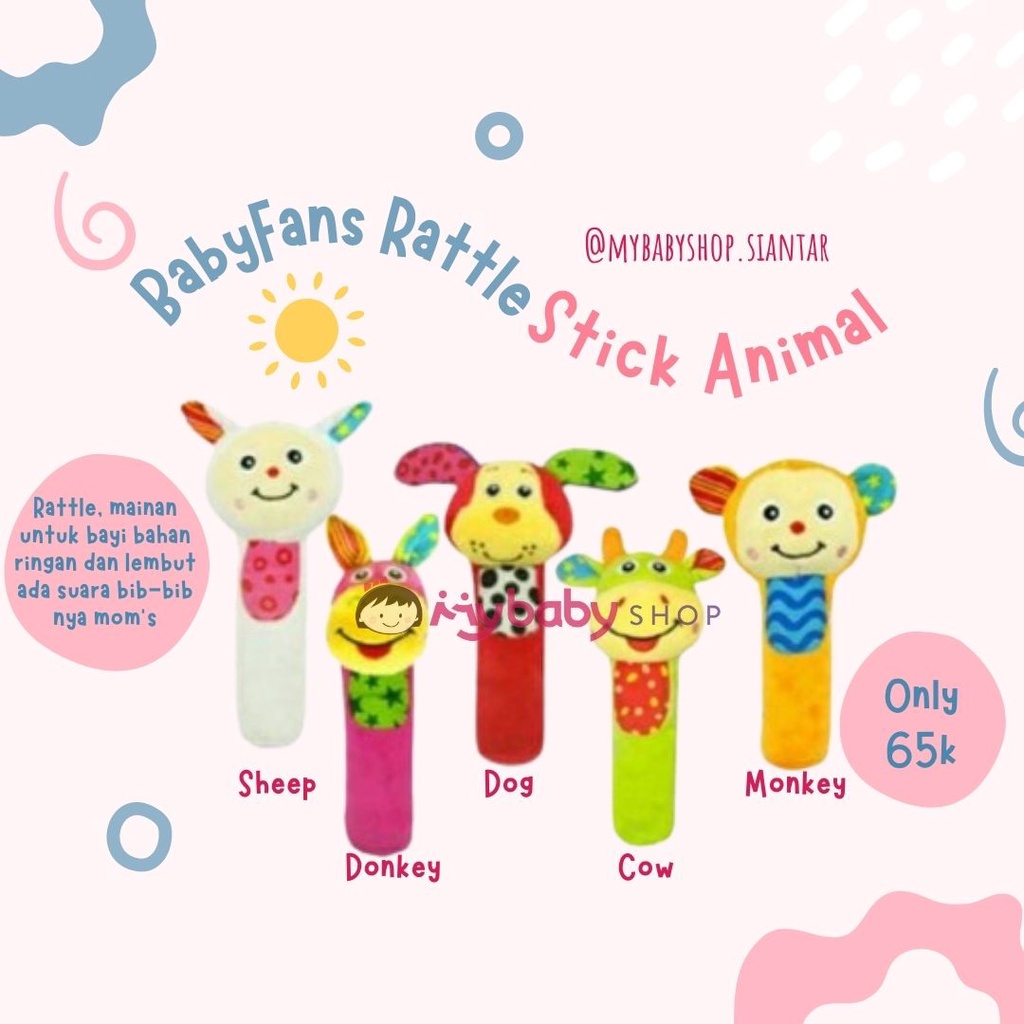Mainan Anak Rattle Stick Baby Fans Shake / mainan bayi / mainan rattle / mainan stick rattle