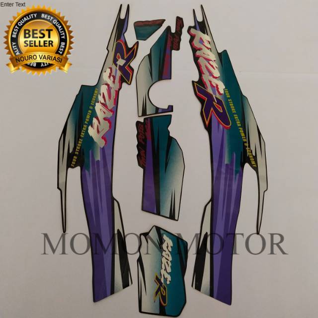 Sticker striping stiker kawasaki kaze r  ungu