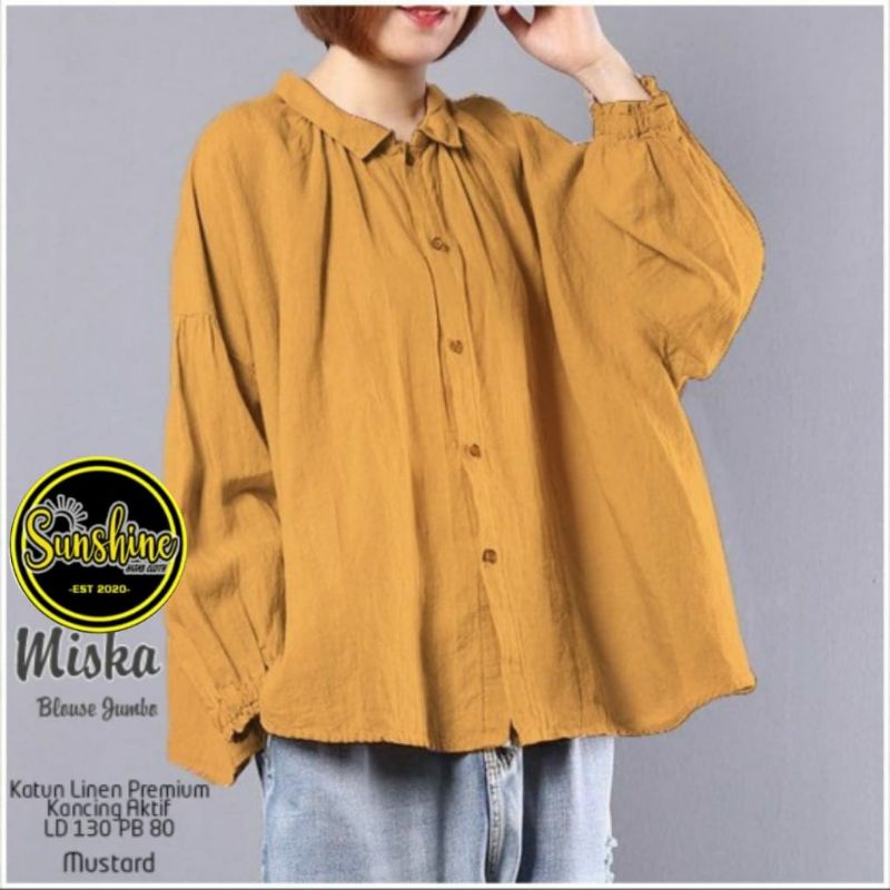 Miska blouse katun linen super jumbo LD 130