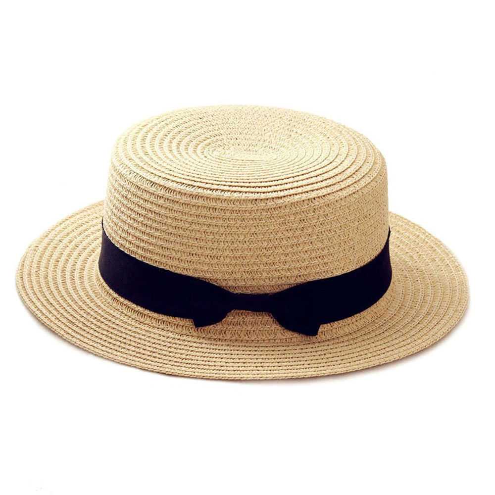 Rhodey Topi Pantai Panama Summer Sun Beach Straw Hat - CW48-Coffee