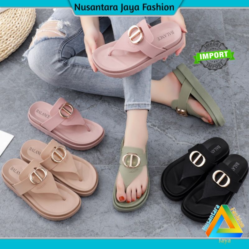 12.12 TERLARIS Sandal Wanita Balance 1605 25 / Sandal Wanita WEDGES / Sendal Jepit Wanita