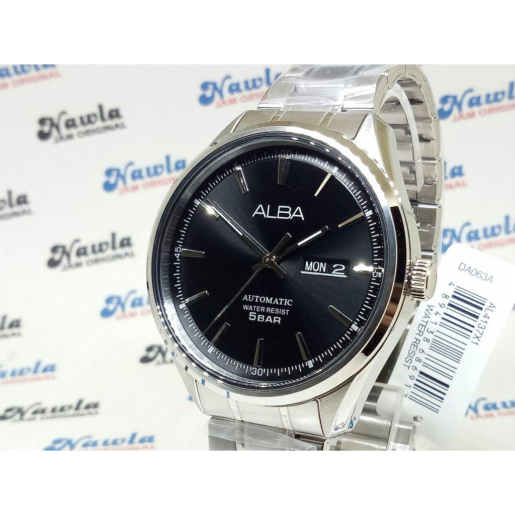 Alba Automatic AL4137X1 Analog Black Dial - Jam Tangan Pria AL4137