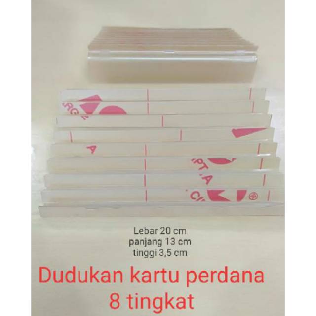 Dudukan kartu perdana 8 tingkat bening