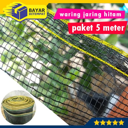 [Paket 5 Meter] Waring Jaring Ikan Hitam 120 cm Green House Pagar Tanaman Kerambah Hidroponik Berkeb