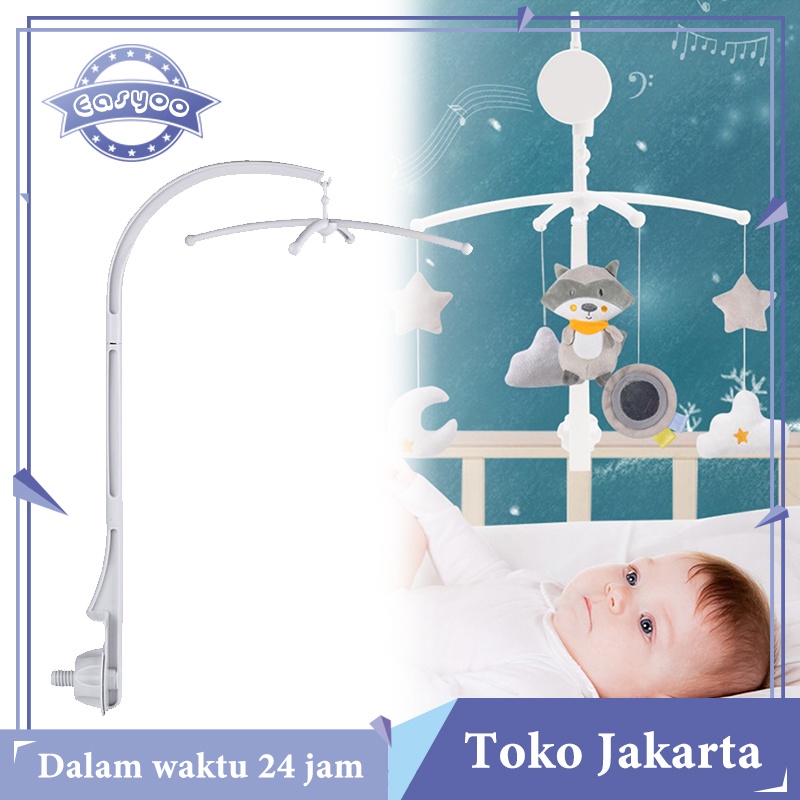 Crib Bed Bell Putih Assembly Hanging Baby Crib Mobil Mainan Box Bayi Gantung Musik