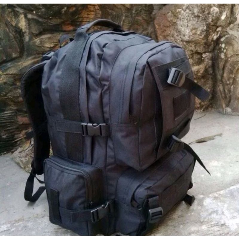 Original Tas ransel TNI Model Gultor Jumbo Hitam/Tas punggung pria/Tas tactical outdoor/Tas tempur TNI