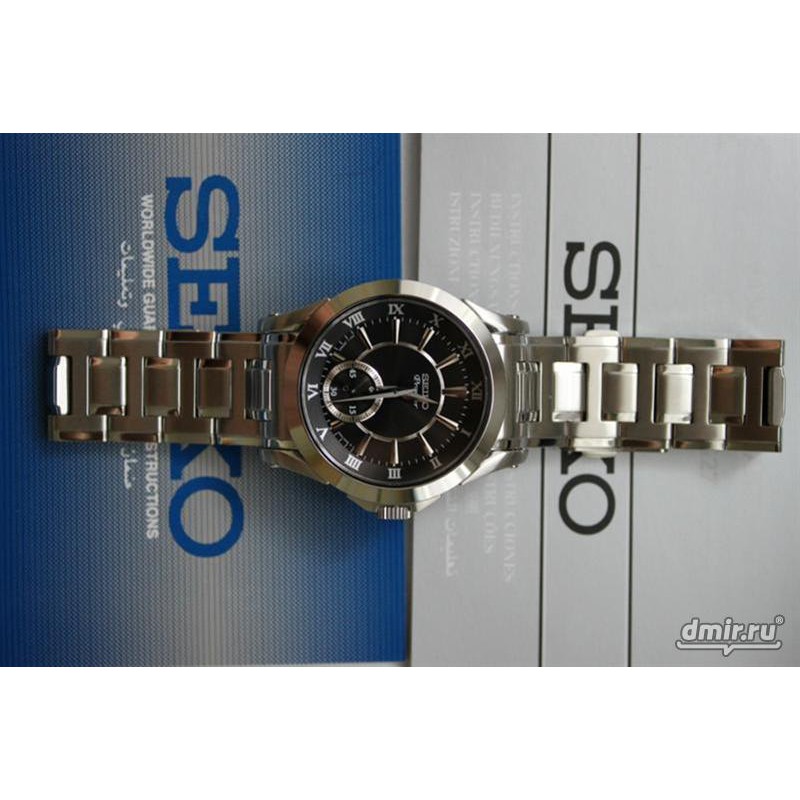 Seiko Premier SRK021P1 Quartz Black Dial - Jam Tangan Pria SRK021