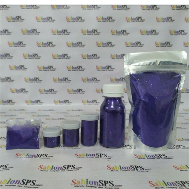 Bubuk Gliter Ungu / Violet Glitter Powder 5gr Zip-Lock 5 BUNGKUS