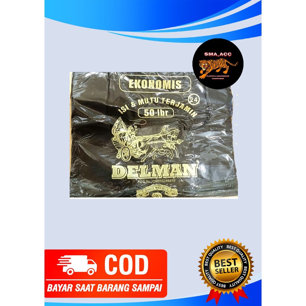 Kantong Plastik HD Delman HITAM Ekonomis Ukuran 24