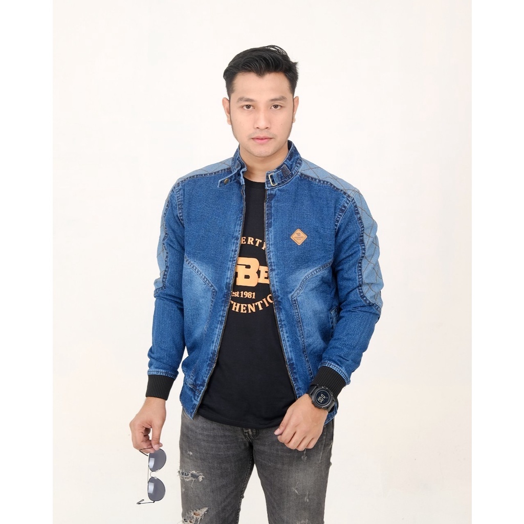 Jaket jeans the berry Jaket denim Jaket pria logo kerah