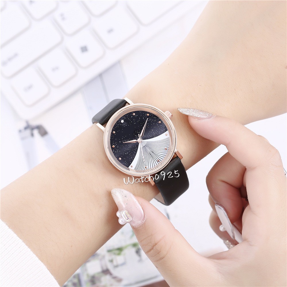 Berlian imitasi Quartz Watch Mode Belt Perhiasan Starry Virgin Table Jam Tangan Wanita J66