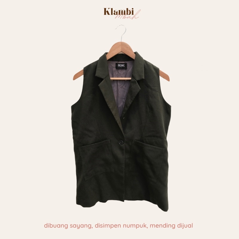 Preloved Vest PICNIC / Outwear Hijau Army