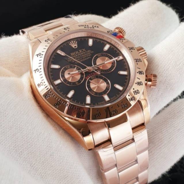 Jam Rolex Daytona Stainless Full RoseGold Automatic 4.4cm Clone