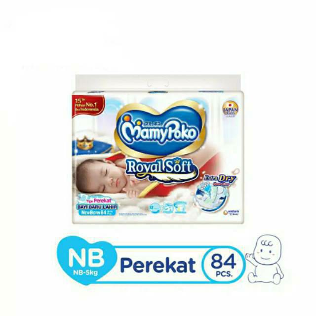 Mamypoko Royal Soft NB84 Popok Bayi Tipe Perekat