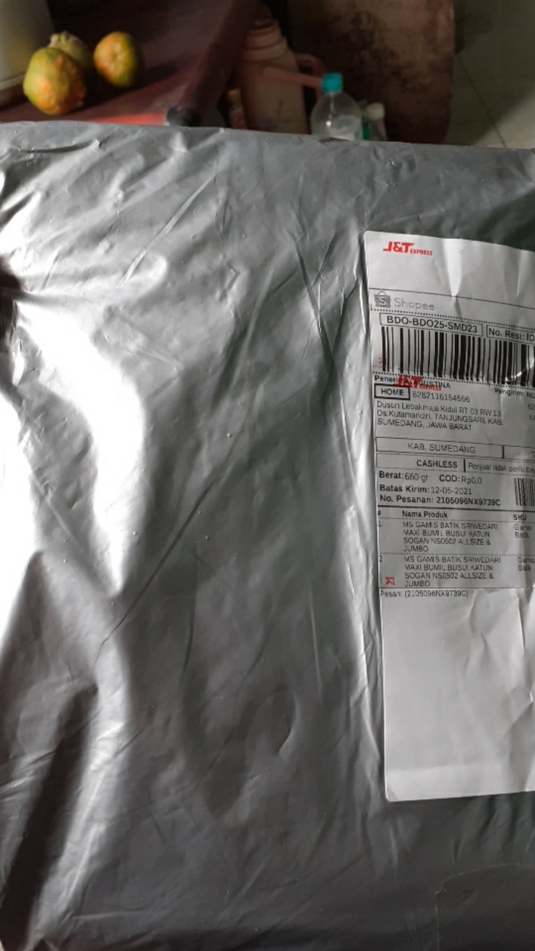 Ms Gamis Batik Sriwedari Maxi Modern Jumbo Bumil/busui Katun Sogan All Size