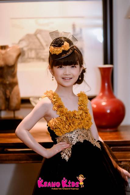 Dress Pesta Anak free bando cantik