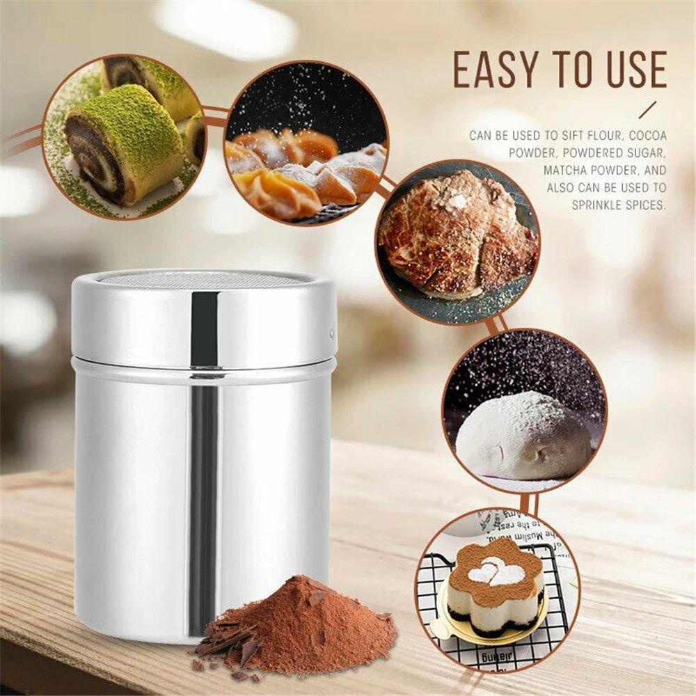 Solighter Alat Penyiram Bubuk Coklat Dengan Kopi Stensil Stainless Steel Cocoa Sugar Shaker