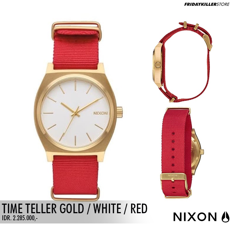 JAM TANGAN WANITA NIXON | TIME TELLER GOLD WHITE RED