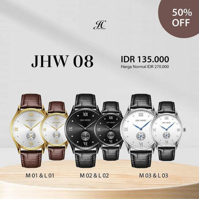 jims honey jam tangan wanita dan pria jhw 08