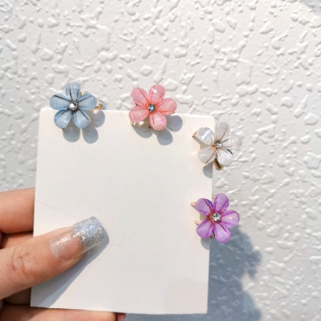 Jepit Rambut Elegan Motif Bunga Daisy warna Pastel - Jepit Poni Ornamen Mini Hair Claw Clips