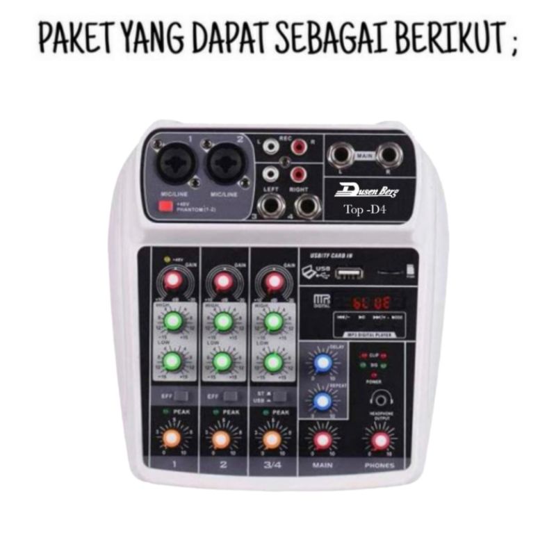 Paket Sound Aktif 2 Dat 8 Inch Mixer Karaoke Bluetooth 2 Mic Wireless Plus 2 Stand Speaker