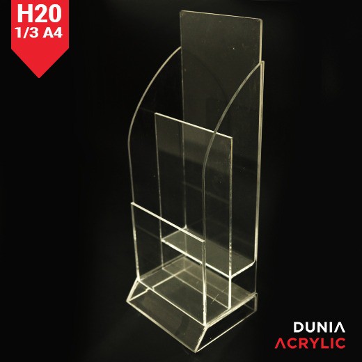 

tempat brosur acrylic 1/3 a4 2 susun/display brosur akrilik