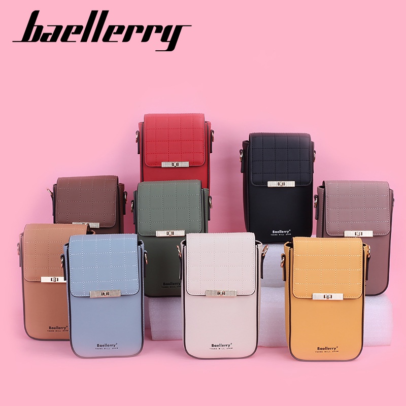 [BISA COD] BAELLERRY N8612 Tas Selempang Wanita Tas Handphone Sling Bag Kulit PU Leather Premium