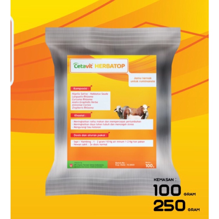 

CTSI / Cetavit HERBATOP RUMINANSIA / Jamu Herbal Hewan Besar Sapi Kuda Kambing