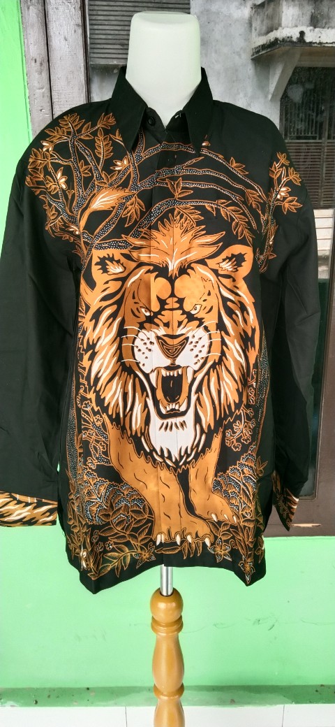 Kemeja Batik Singa Sogan Full Furing Katun Halus Sragenan Size M-xxl Asli Solo
