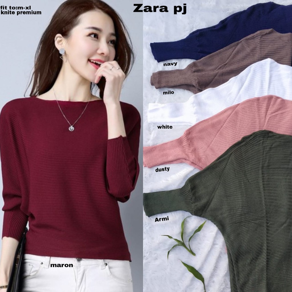 [Zera pj rajut RO] blouse wanita rajut varian warna