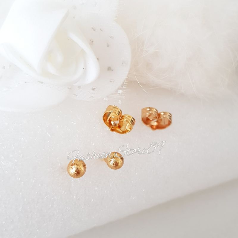 Anting Tusuk Pentol Pasir doff impor Fashion Anting Wanita Xuping Anting tusuk Pentol bulat