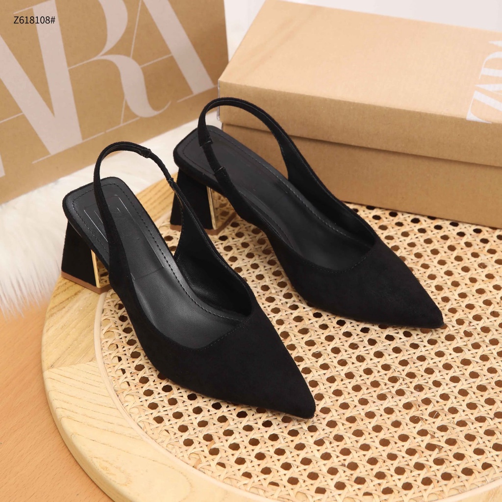 ZR Fabric Z618108 Slingback With Bludru Heels Sendals