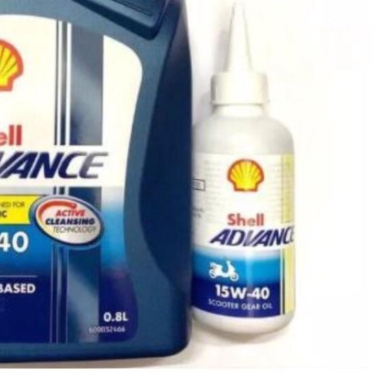 ➱ Oli Shell AX7 Matic SAE 10w-40 0,8Liter & Oli Shell Gear 120ml Original (Paket) Paket Oli Motor Be