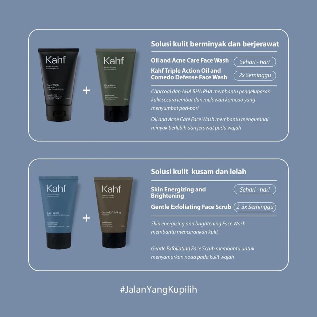 Kahf Face Wash 100 ml Oil and Acne care Skin Energizing and Brightening sabun wajah pria