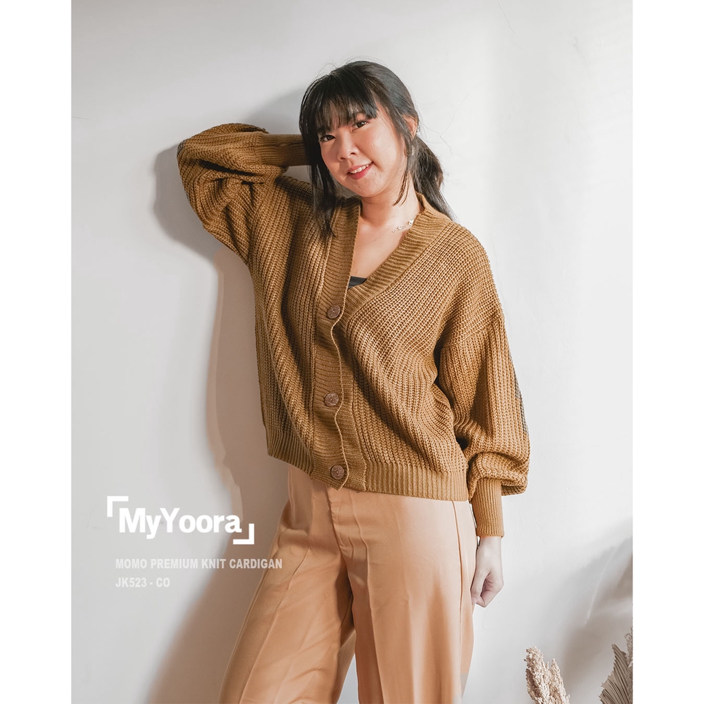MyYoora Premium Knit Basic Cardigan Rajut JK530/JK525 /JK523-Momo-Coffee