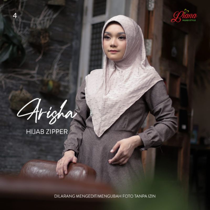 Jilbab Bergo Instan Zipper Starda Arisha 101 Ori Liana-Cream