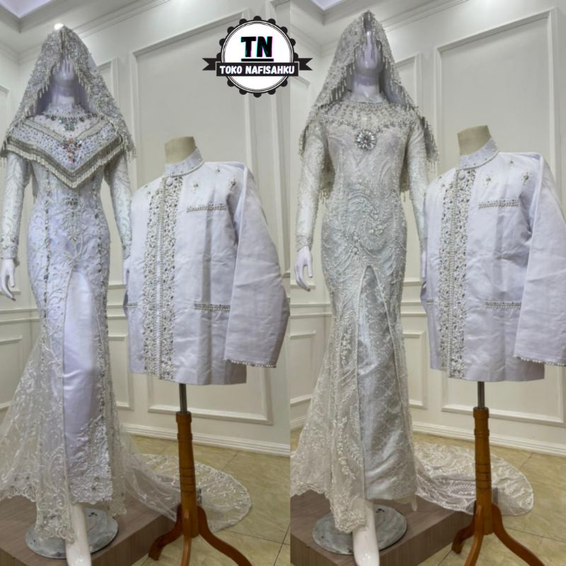 COUPLE GAUN PENGANTIN PAYET KEBAYA AKAD  / KEBAYA DRESS PENGANTIN COUPLE MURAH / Kebaya  akad payet