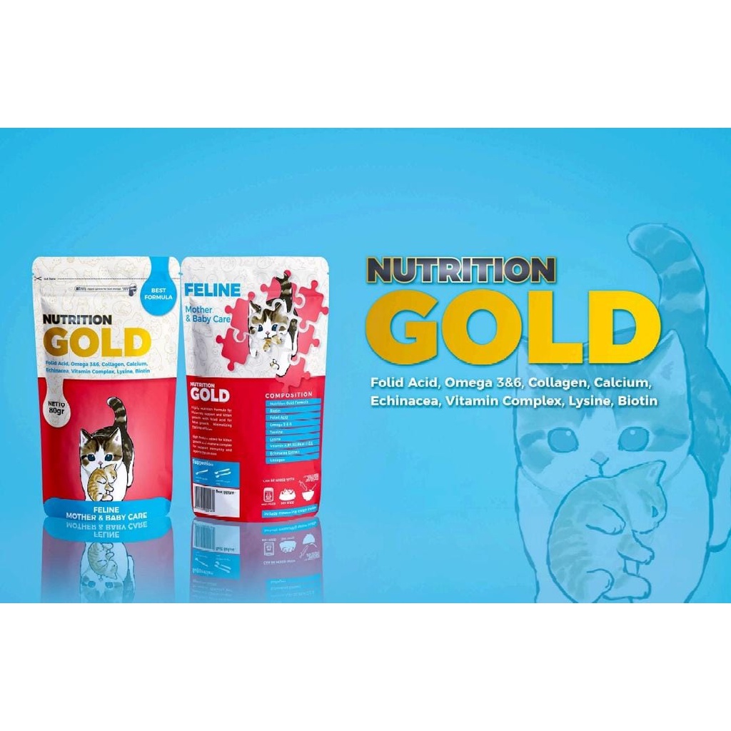 NUTRITION GOLD Cat 80gr vitamin dan suplemen bubuk untuk kucing 80gr vitamin