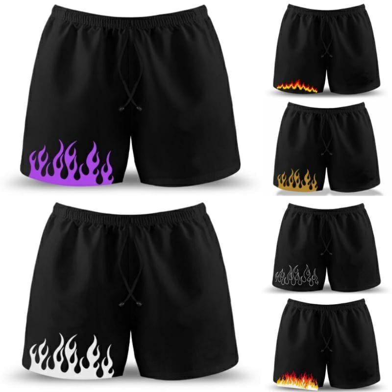 BOXER BLACK WHITE FIRE / SHORTPANT / BOXER PRIA / BOXER BLACK ON FIRE API TERMURAH DAN TERLARIS