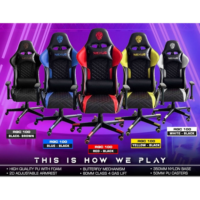 Kursi Gaming Racer Series Rexus RGC 100 Gaming Chair RGC-100