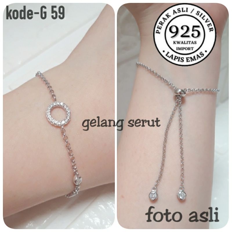 GELANG SERUT PERAK/GELANG PERAK/GELANG WANITA PERAK/GELANG TANGAN SERUT MATA BULAT/GELANG PERAK MURA